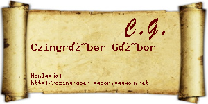 Czingráber Gábor névjegykártya